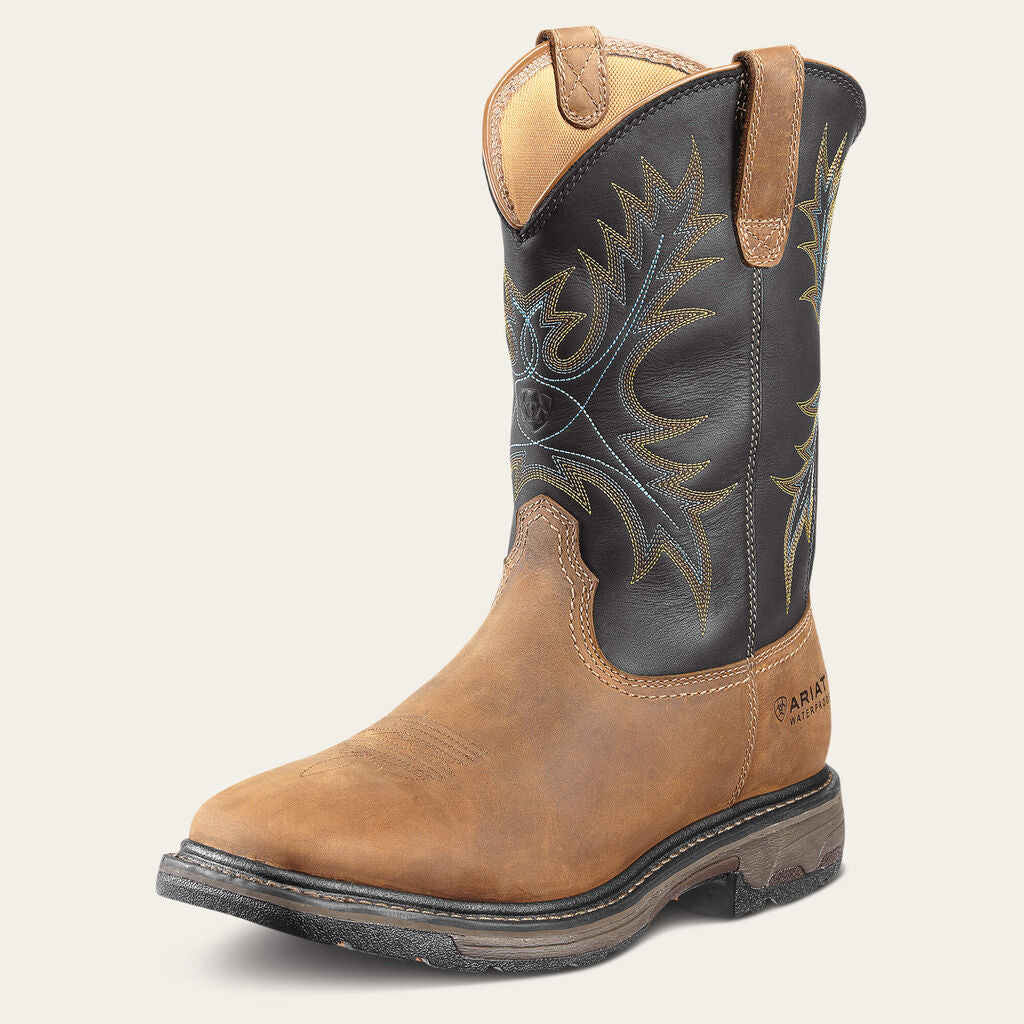 WorkHog Wide Square Toe Waterproof Steel Toe Work Boot 3-4 Front