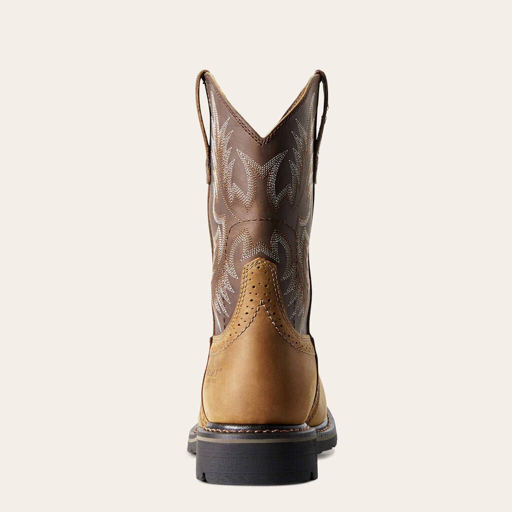 Sierra Wide Square Toe Steel Toe Work Boot Heel