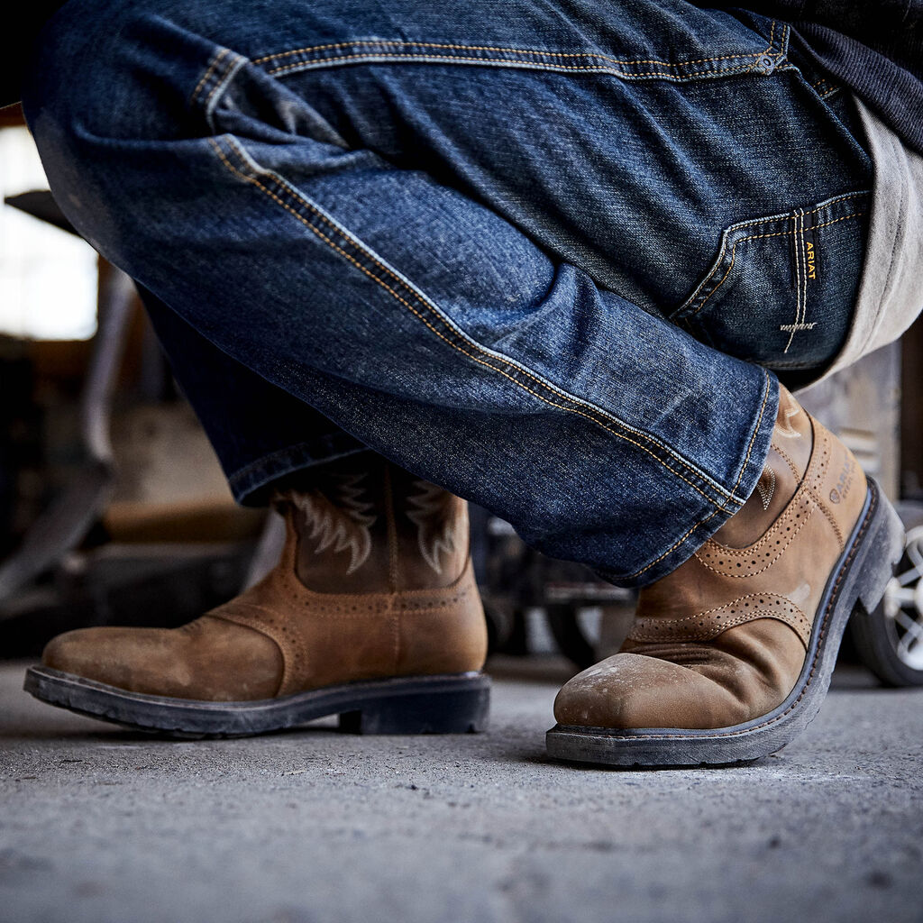 Sierra Wide Square Toe Steel Toe Work Boot Lifestyle