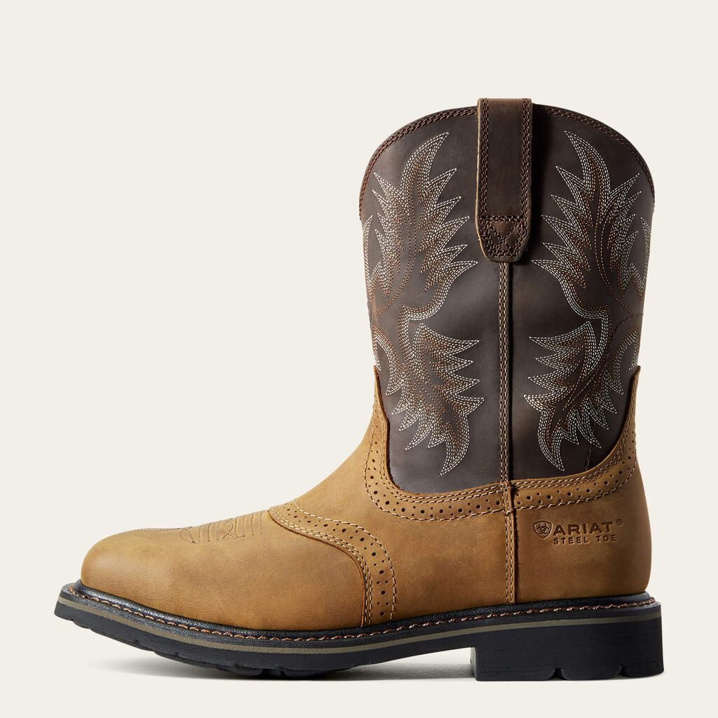 Sierra Wide Square Toe Steel Toe Work Boot Side