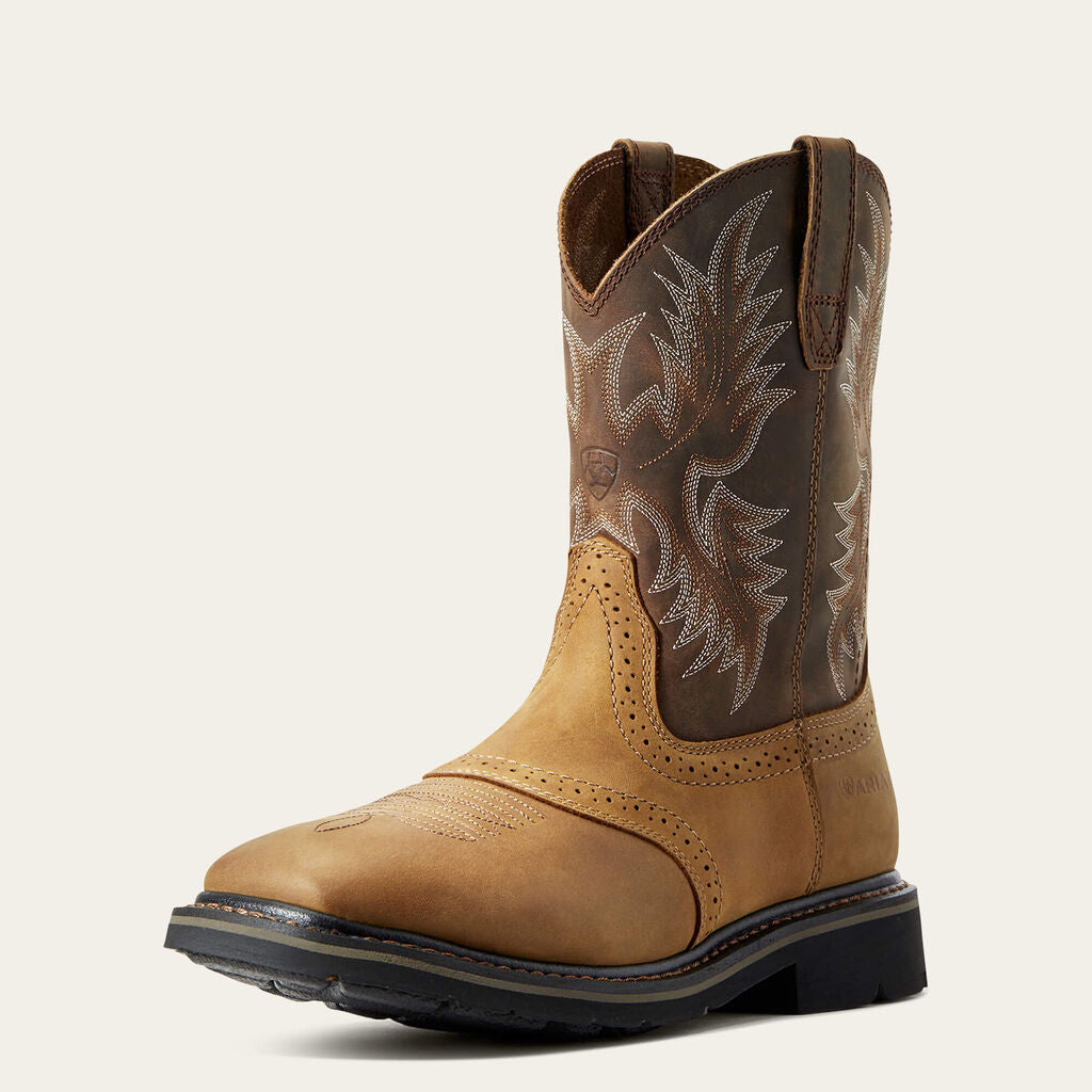 Sierra Wide Square Toe Work Boot 3-4 Front