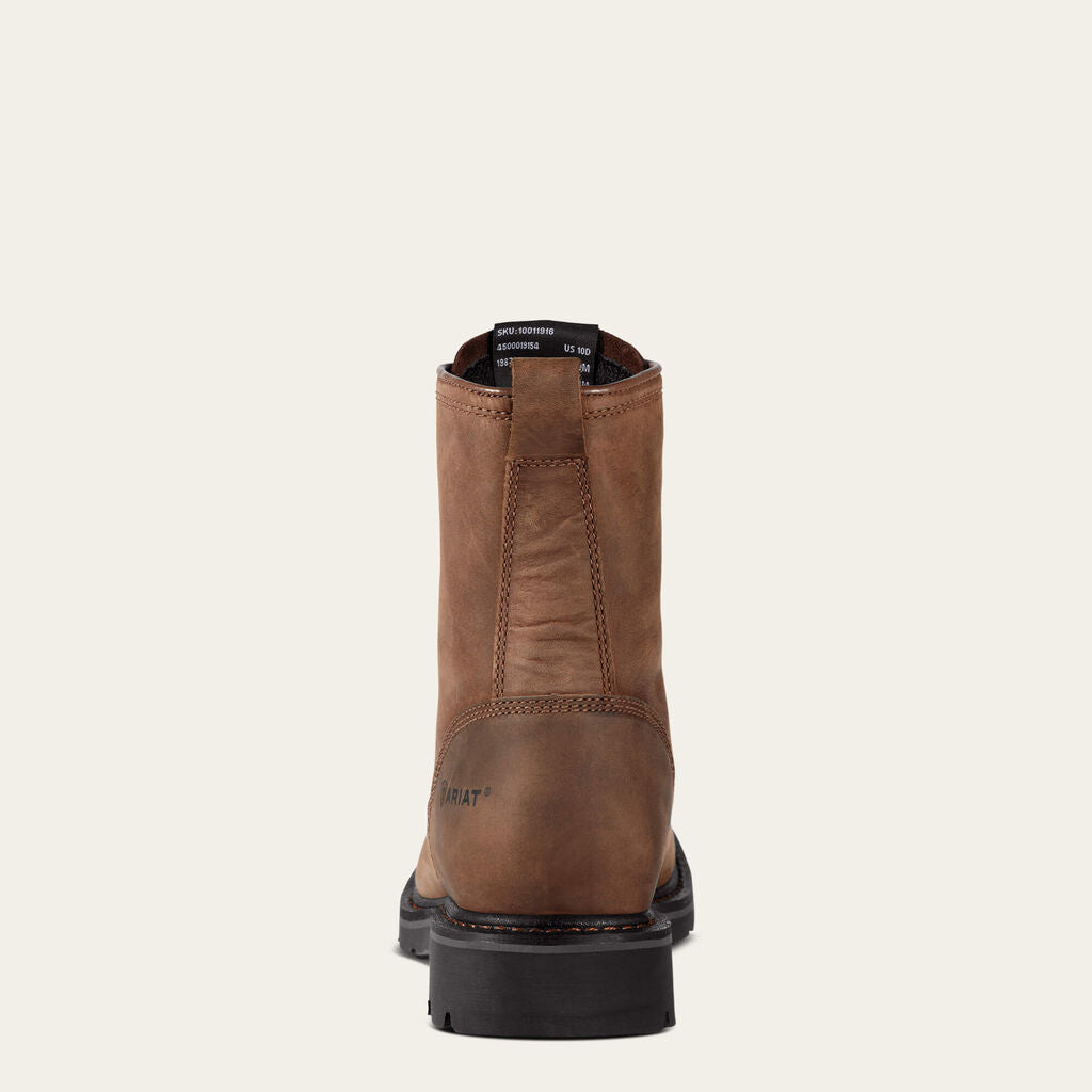 Cascade 8" Wide Square Toe Steel Toe Work Boot Heel