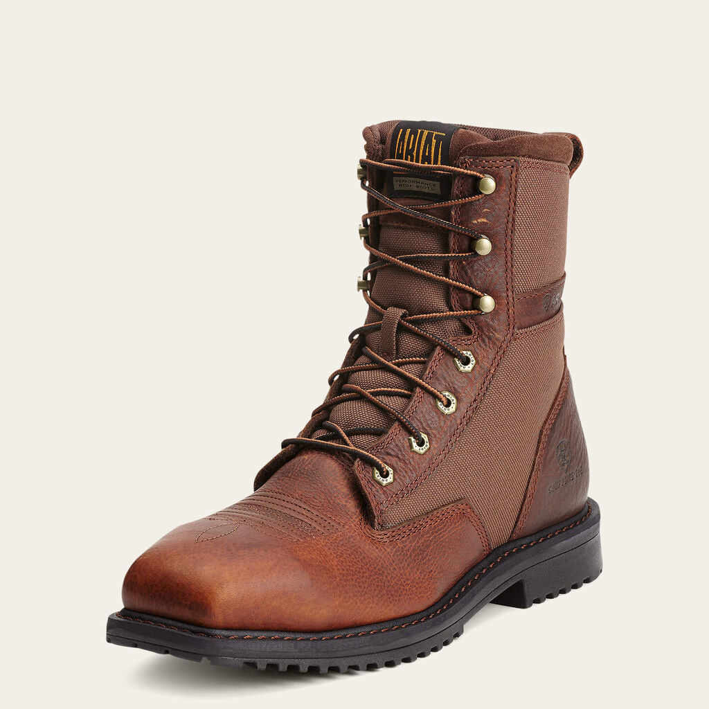 RigTek 8" Wide Square Toe Composite Toe Work Boot 3-4 Front