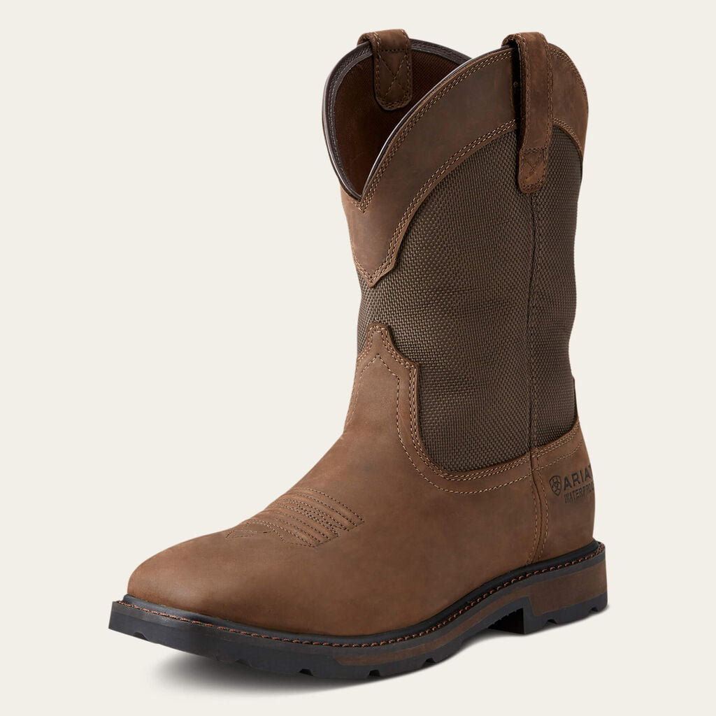 Groundbreaker Wide Square Toe Waterproof Steel Toe Work Boot 3-4 Front