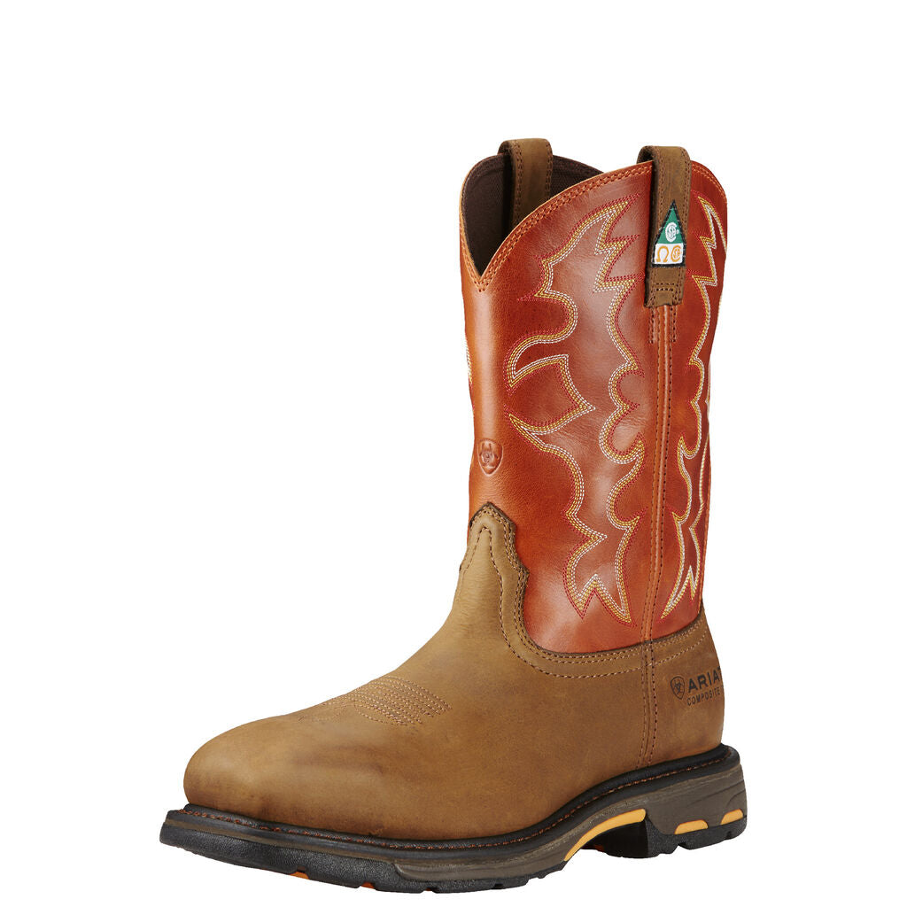 WorkHog Wide Square Toe CSA Composite Toe Work Boot 3-4 Front