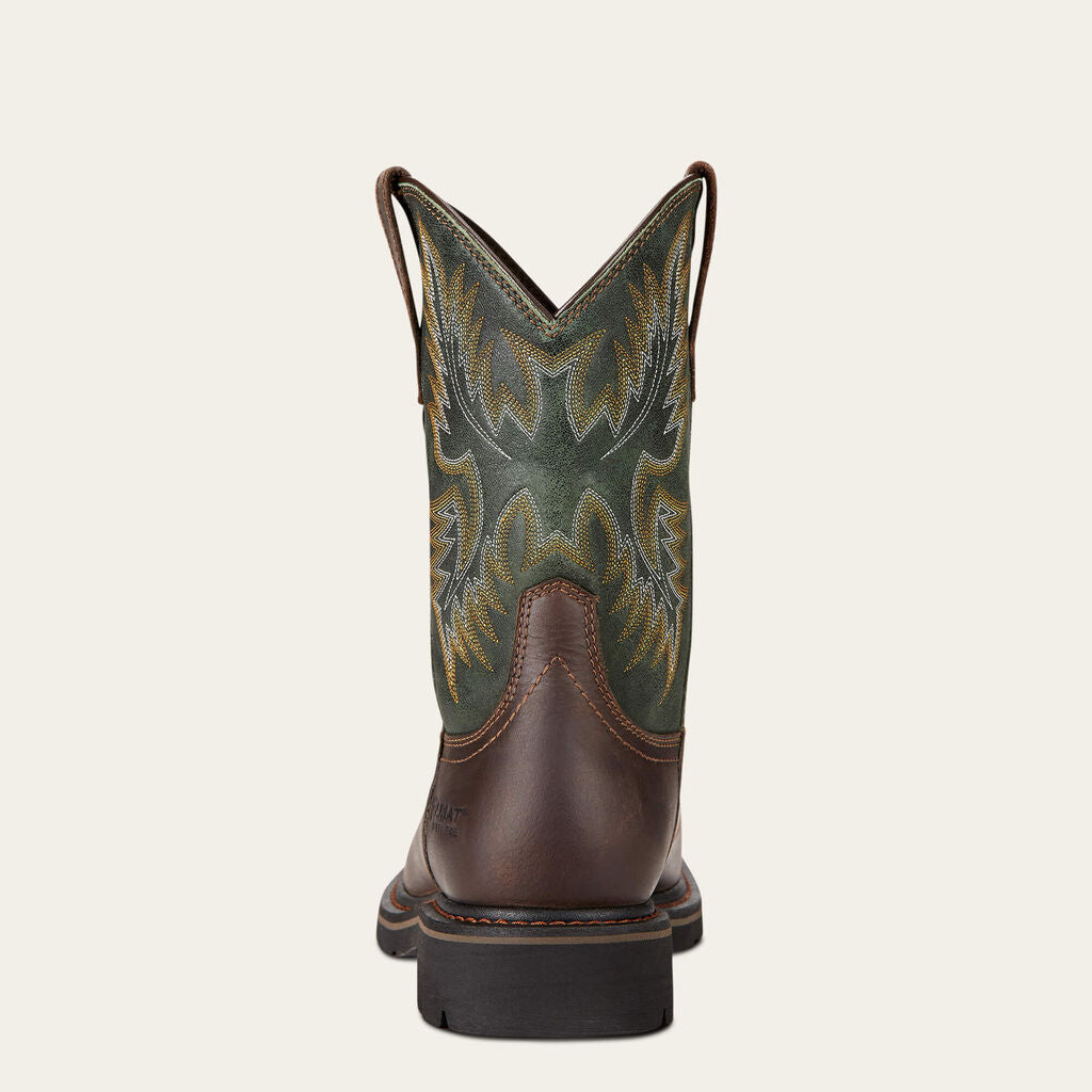 Sierra Wide Square Toe Steel Toe Work Boot Heel
