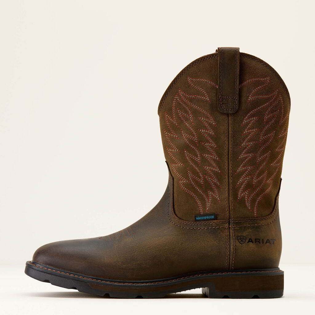 Groundbreaker Wide Square Toe Waterproof Work Boot Side