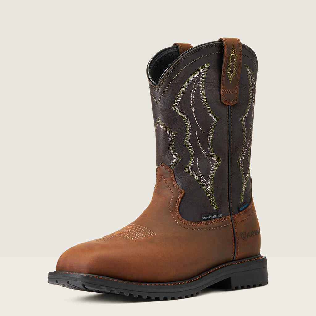 RigTek Wide Square Toe Waterproof Composite Toe Work Boot 3-4 Front