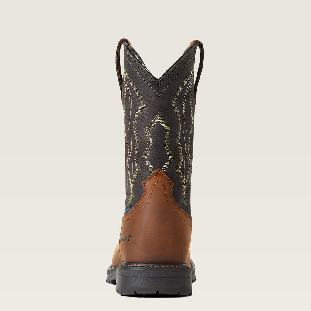 RigTek Wide Square Toe Waterproof Composite Toe Work Boot Heel