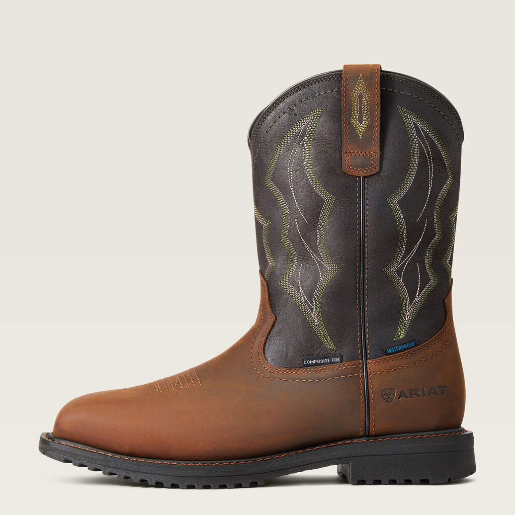 RigTek Wide Square Toe Waterproof Composite Toe Work Boot Side