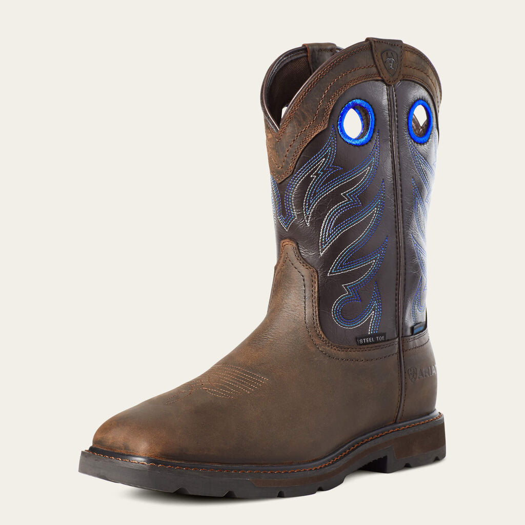 Groundwork Waterproof Wide Square Toe Steel Toe Work Boot 3-4 Front