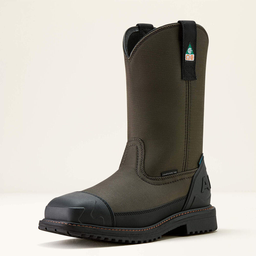 RigTEK Wildcat Pull-On CSA Waterproof Wide Square Toe Composite Toe Work Boot 3-4 Front