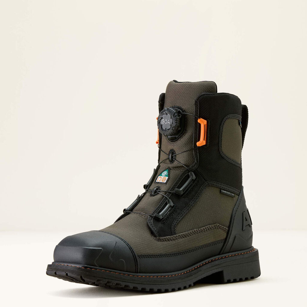 RigTEK Wildcat BOA 8" CSA Waterproof Wide Square Toe Composite Toe Work Boot 3-4 Front
