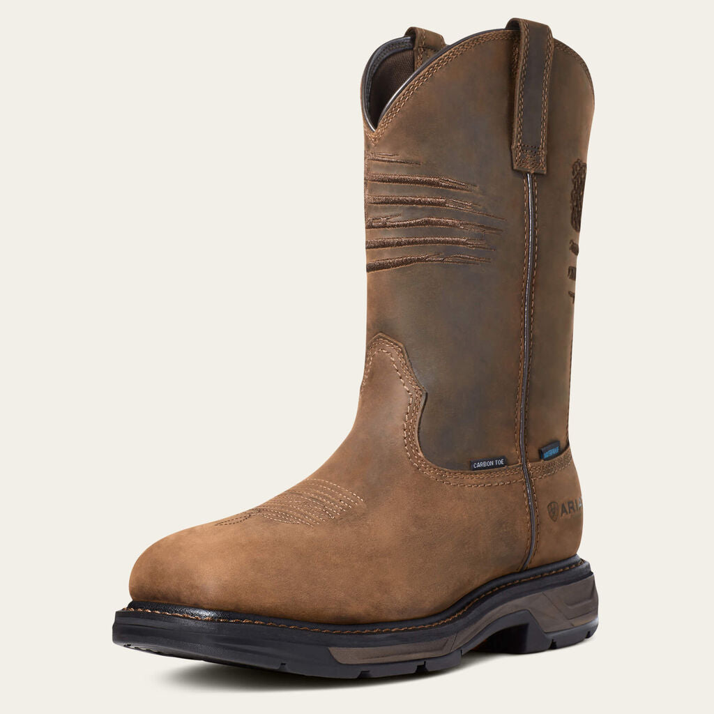 WorkHog XT Patriot Waterproof Carbon Toe Work Boot 3-4 Front