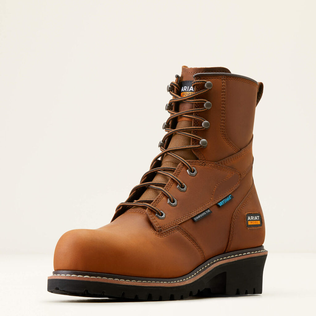 Logger Shock Shield Waterproof Composite Toe Work Boot 3-4 Front