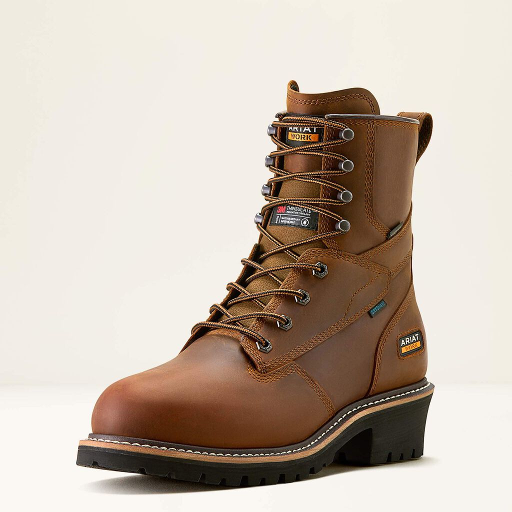 Logger Shock Shield Waterproof Insulated Work Boot 3-4 Front
