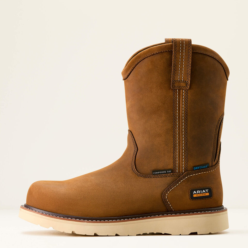 Rebar Wedge Pull-On Waterproof Composite Toe Work Boot Side