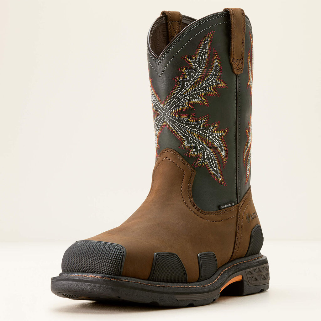 OverDrive Wide Square Toe Composite Toe Work Boot 3-4 Front
