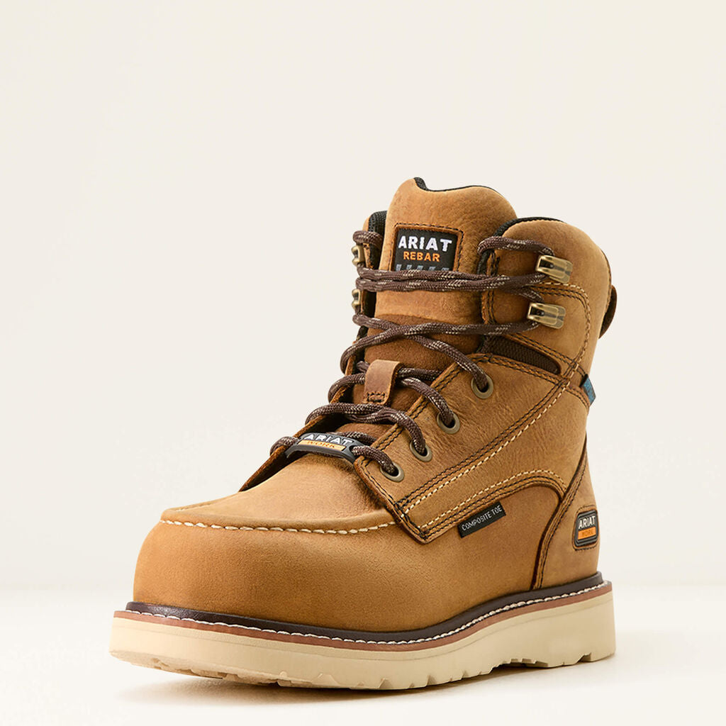 Rebar Wedge Moc Toe Waterproof Composite Toe Work Boot 3-4 Front