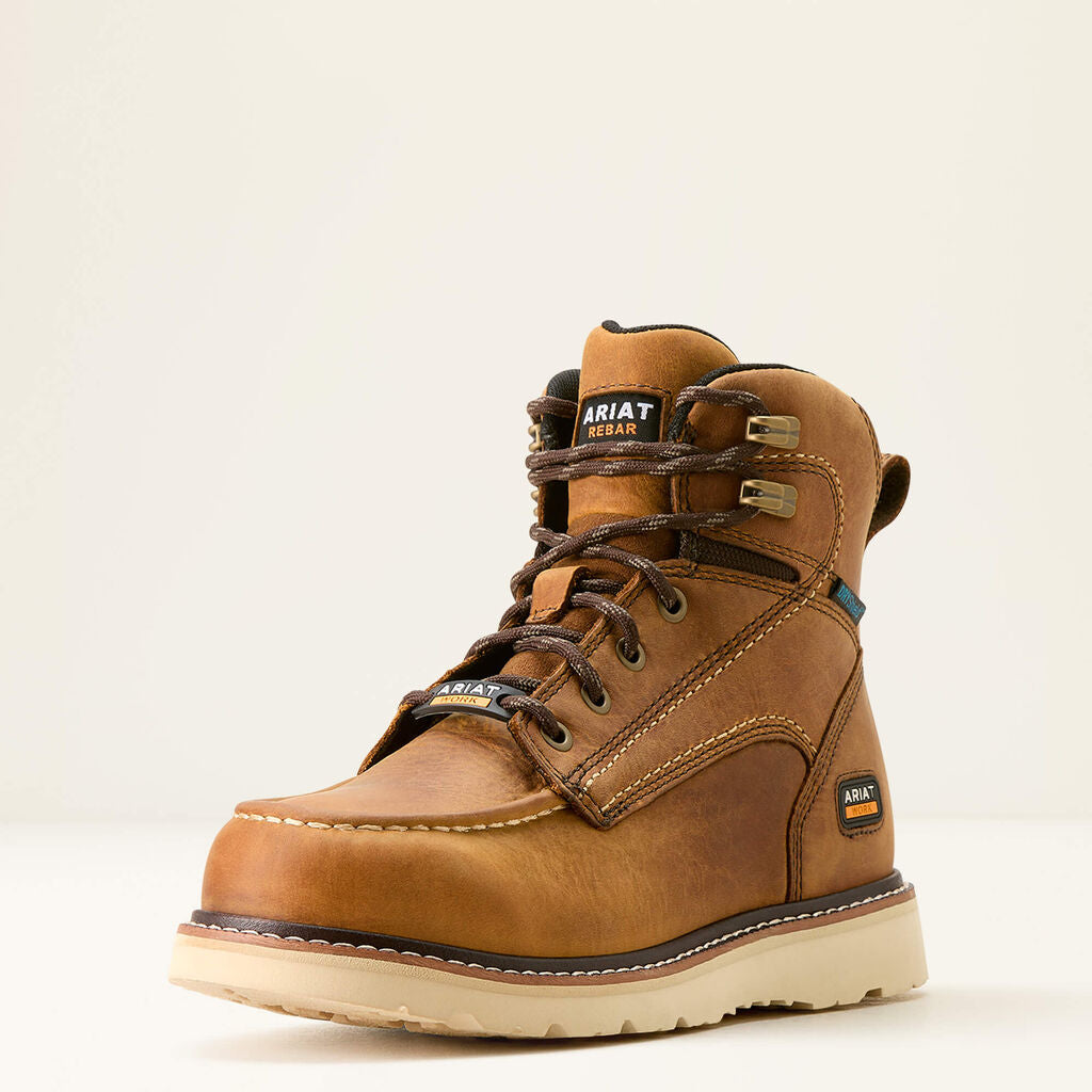 Rebar Wedge Moc Toe Waterproof Work Boot 3-4 Front