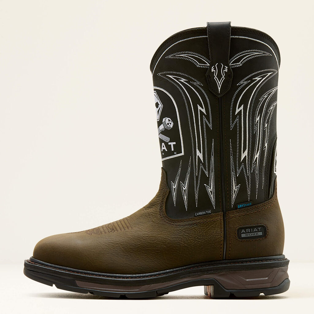 WorkHog XT Bolt Skull Waterproof Wide Square Toe Carbon Toe Work Boot Side