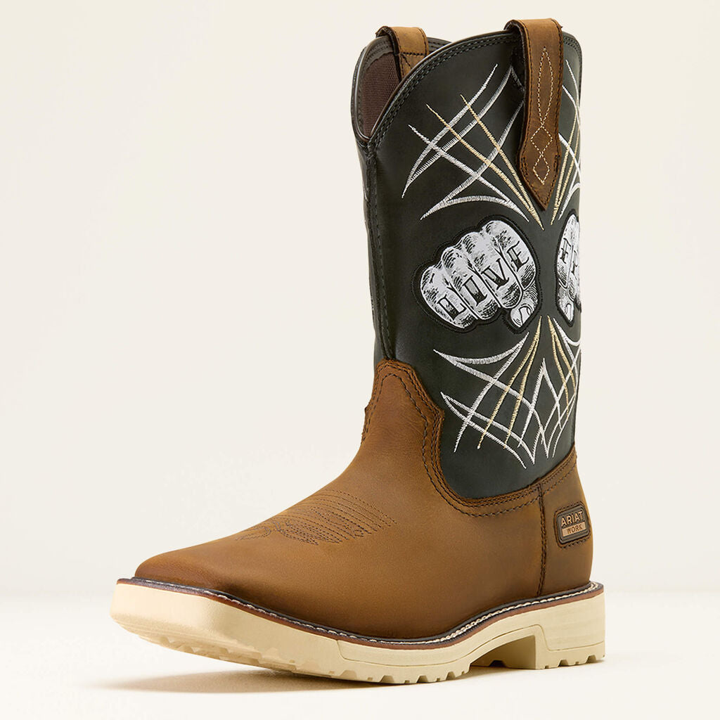Activator Live Free Wide Square Toe Work Boot 3-4 Front
