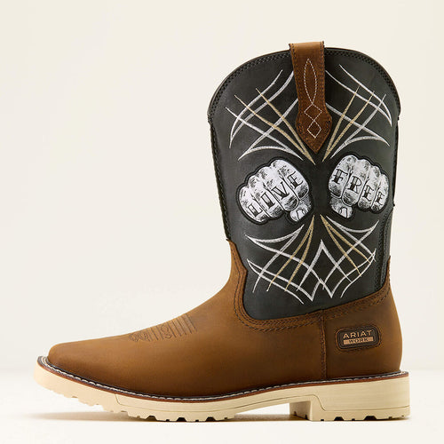 Activator Live Free Wide Square Toe Work Boot Side