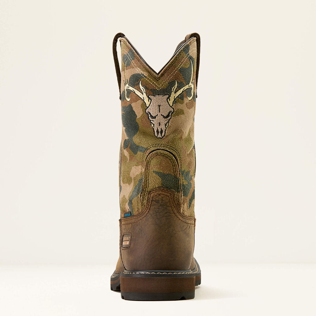 Groundbreaker Antler Waterproof Wide Square Toe Work Boot Heel