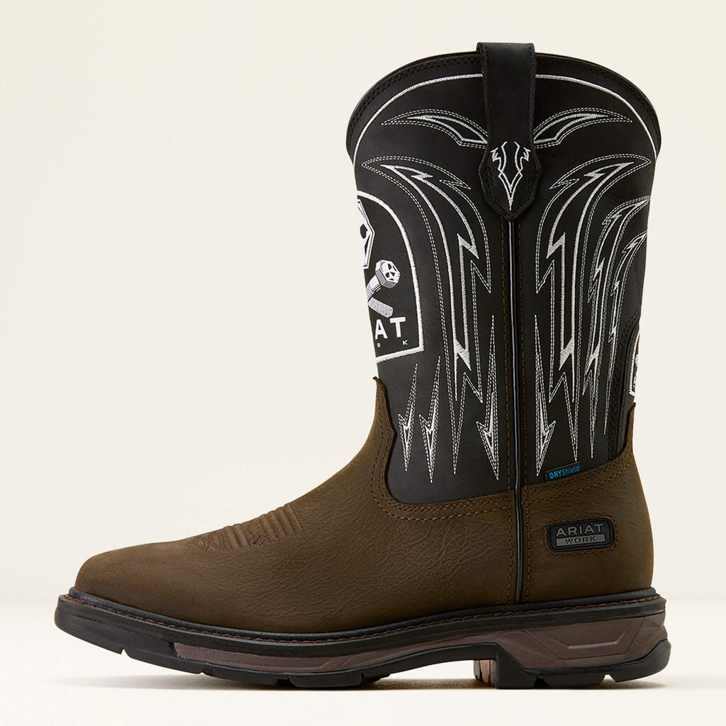 WorkHog XT Bolt Skull Waterproof Wide Square Toe Work Boot Side