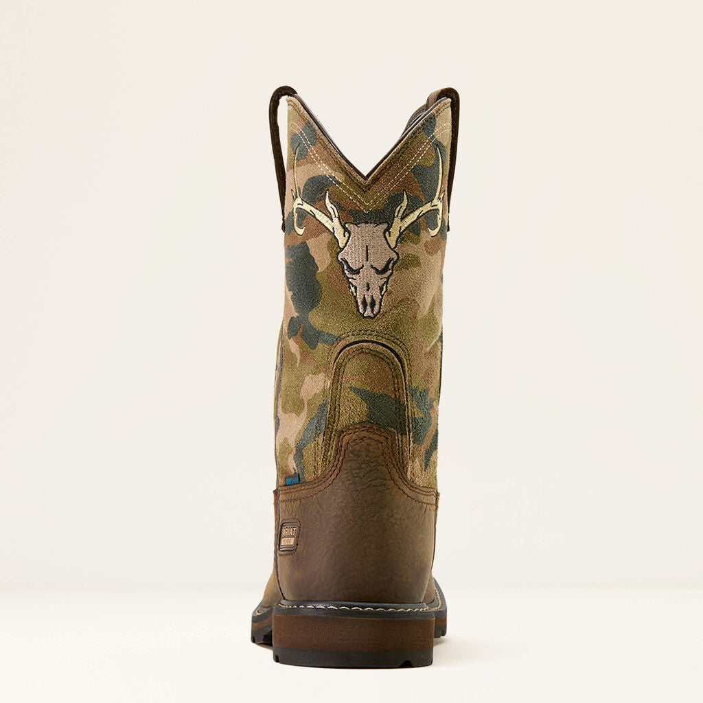 Groundbreaker Antler Waterproof Wide Square Toe Steel Toe Work Boot Heel