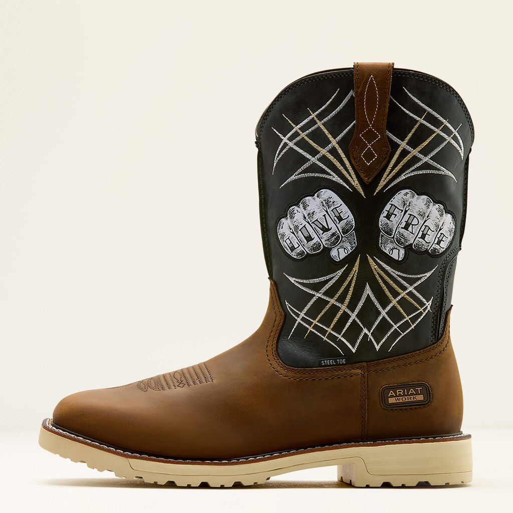 Activator Live Free Wide Square Toe Steel Toe Work Boot Side