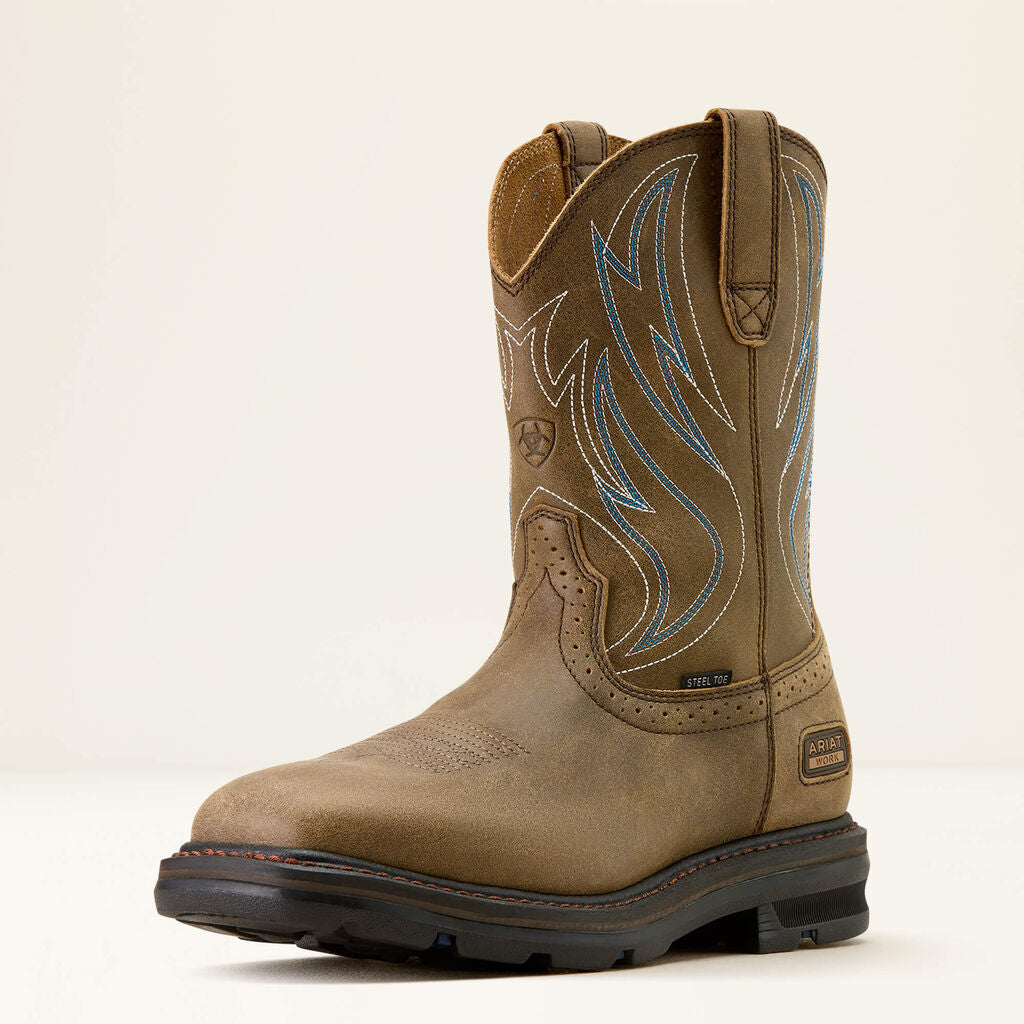 Sierra Shock Shield Wide Square Toe Steel Toe Work Boot 3-4 Front