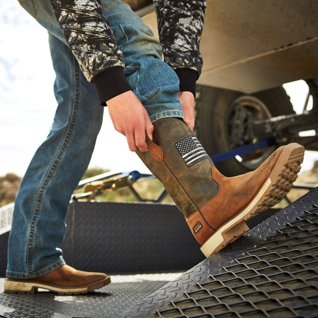 Activator Patriot Wide Square Toe Work Boot Lifestyle