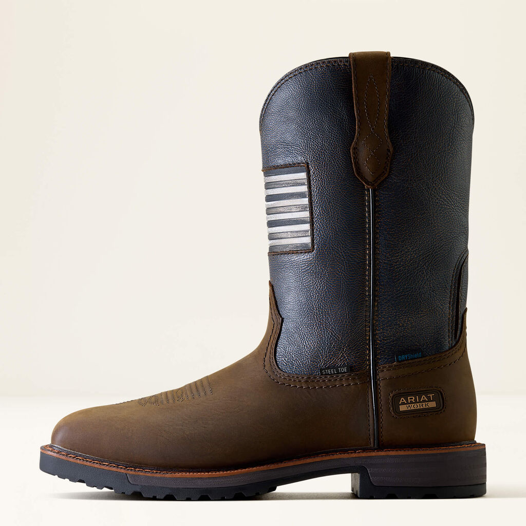 Activator Patriot Waterproof Wide Square Toe Steel Toe Work Boot Side