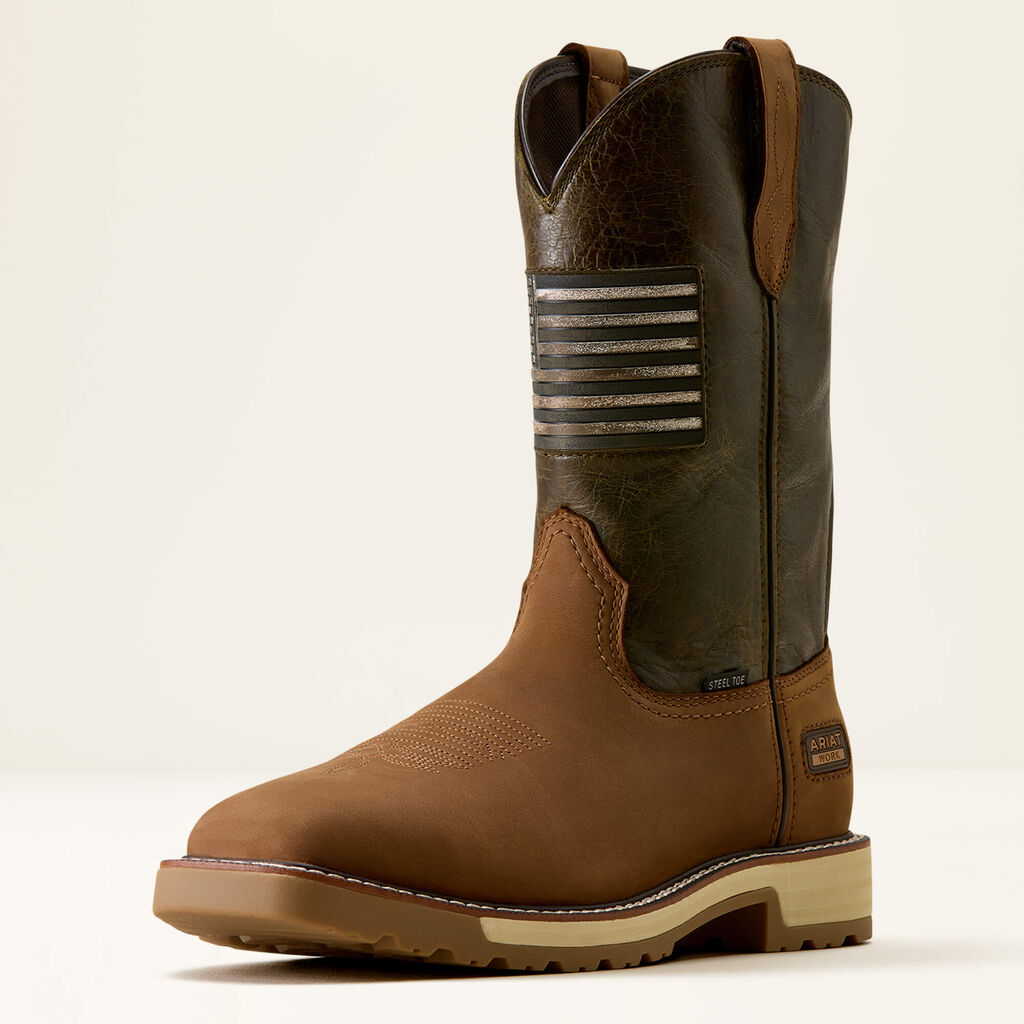 Activator Patriot Wide Square Toe Steel Toe Work Boot 3-4 Front