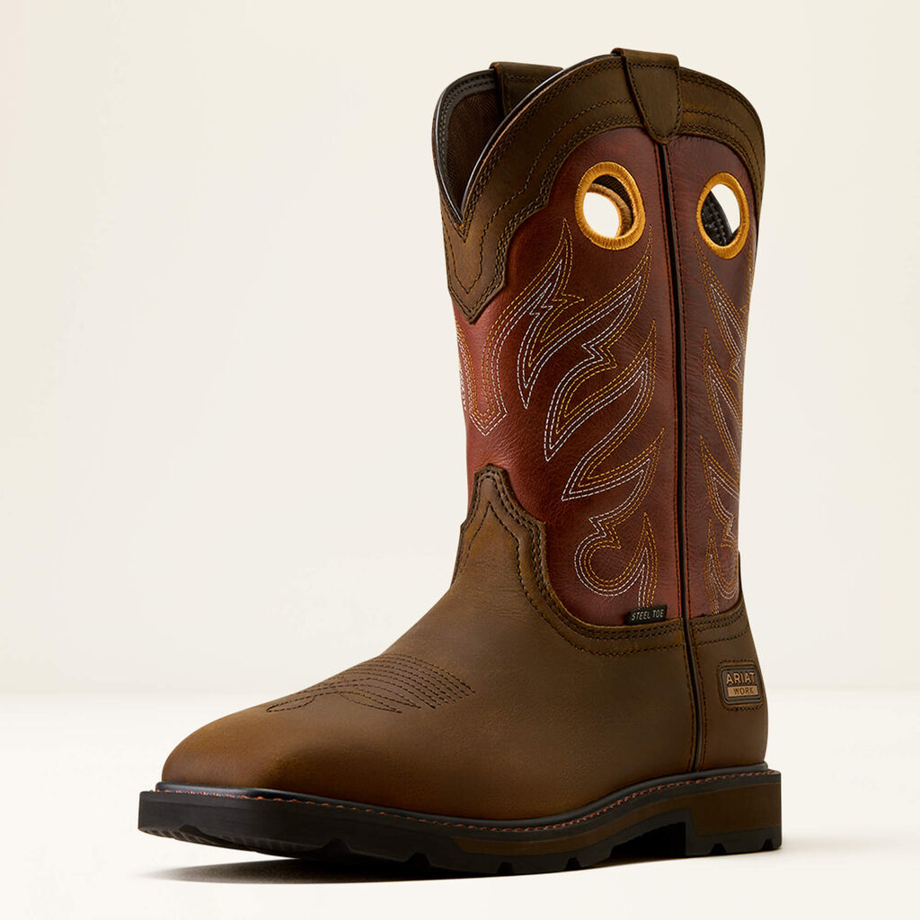 Groundwork Wide Square Toe Steel Toe Work Boot 3-4 Front