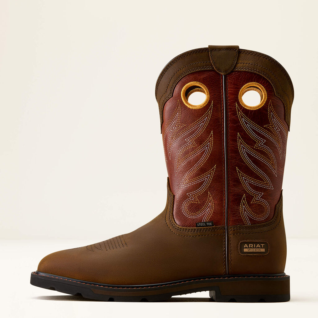 Groundwork Wide Square Toe Steel Toe Work Boot Side