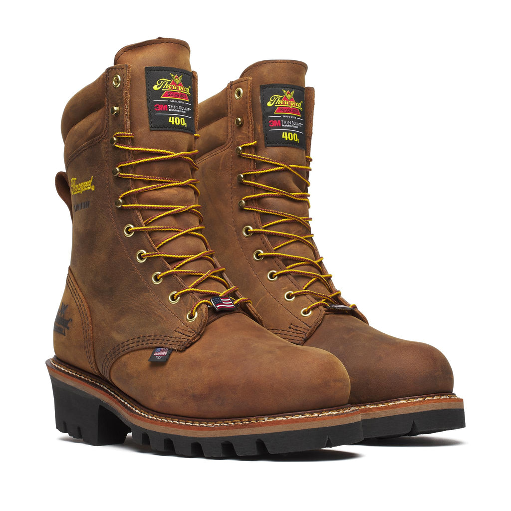 Logger Series - 9" Brown Crazyhorse - Insulated - Waterproof