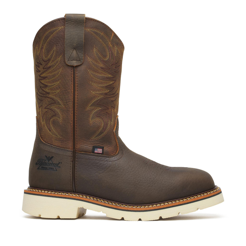 Square Toe Wellington - Crazyhorse Upper/pebble Bottom - 11" Safety Toe