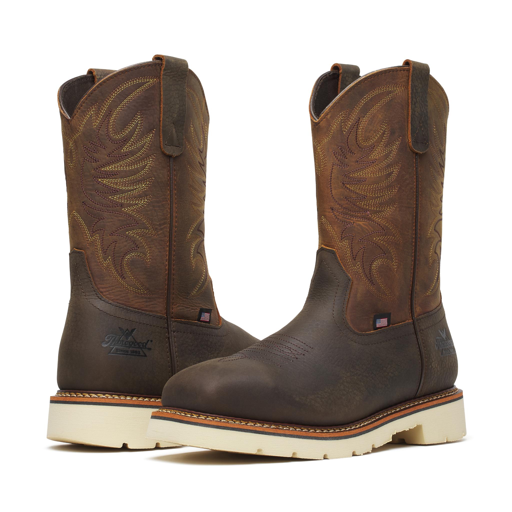 Square Toe Wellington - Crazyhorse Upper/pebble Bottom - 11" Safety Toe