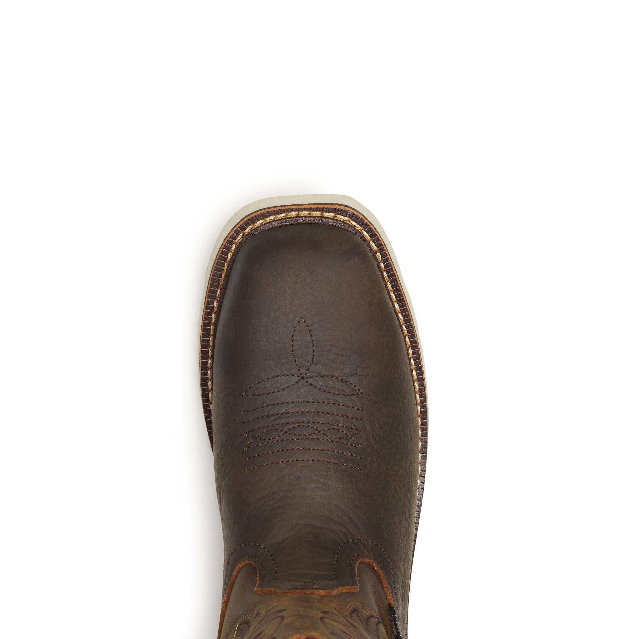 Square Toe Wellington - Crazyhorse Upper/pebble Bottom - 11" Safety Toe