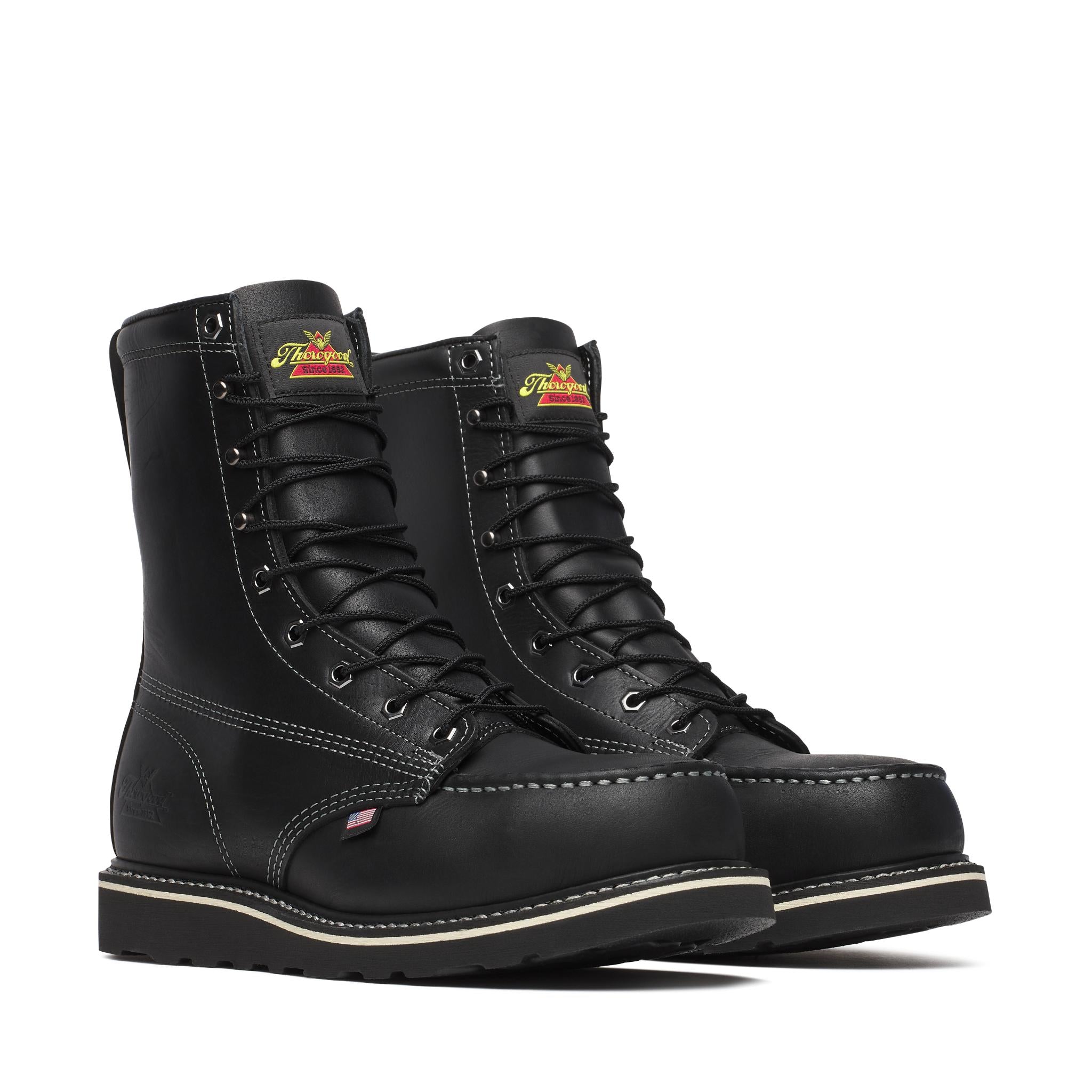 American Heritage Mid Night Series 8" Black Moc Safety Toe
