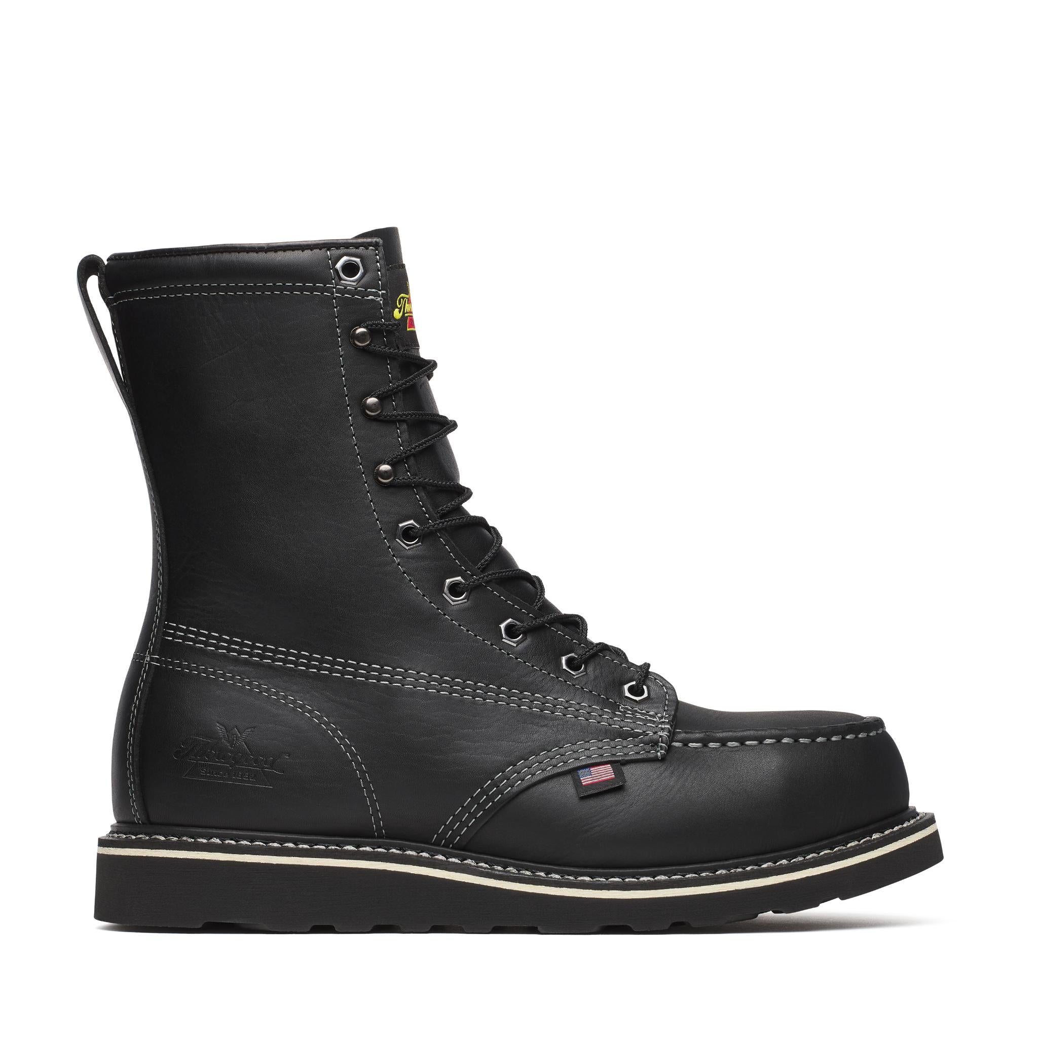 American Heritage Mid Night Series 8" Black Moc Safety Toe