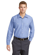 Red Kap® Long Sleeve Striped Industrial Work Shirt