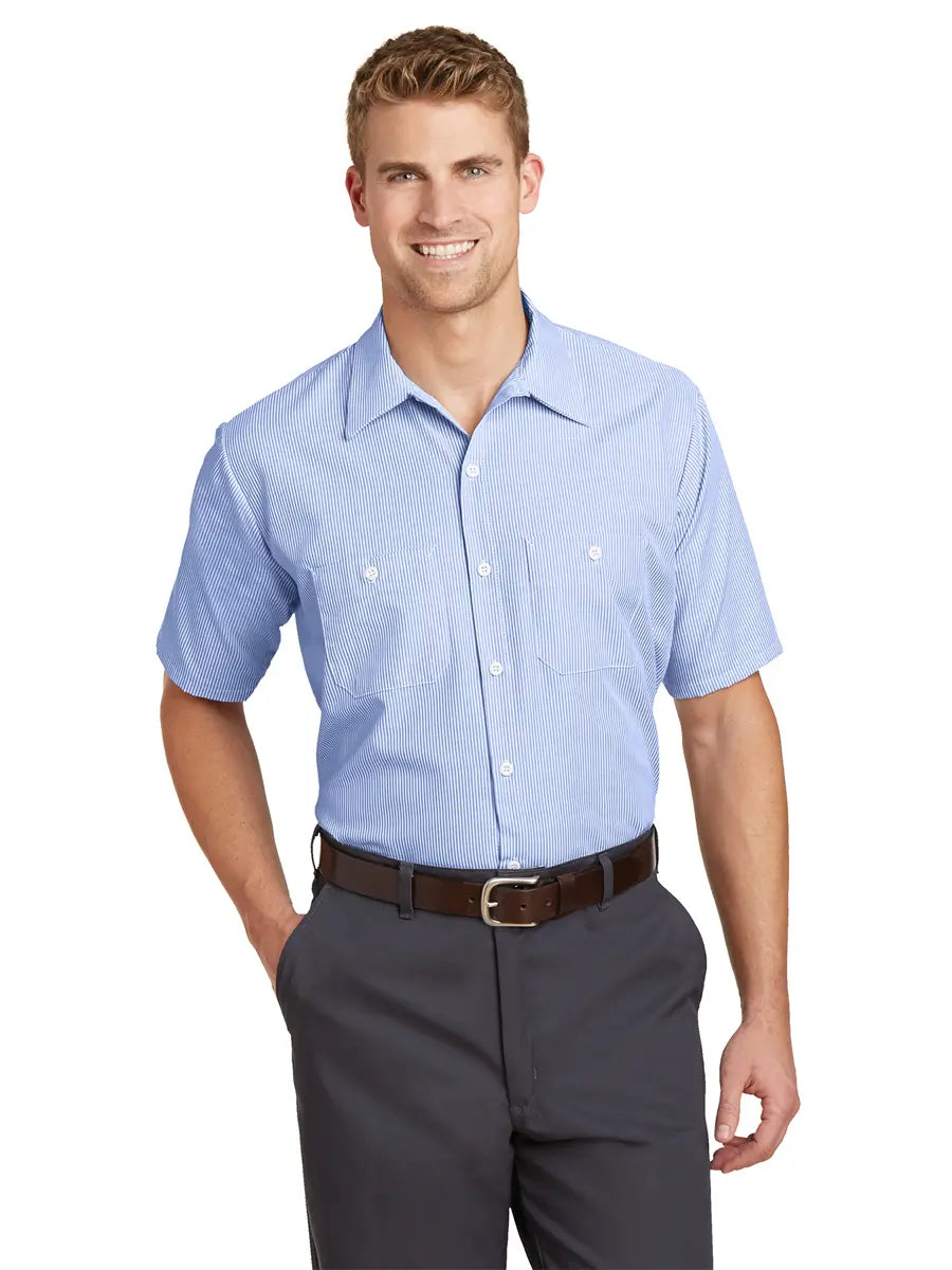 Red Kap® Short Sleeve Striped Industrial Work Shirt