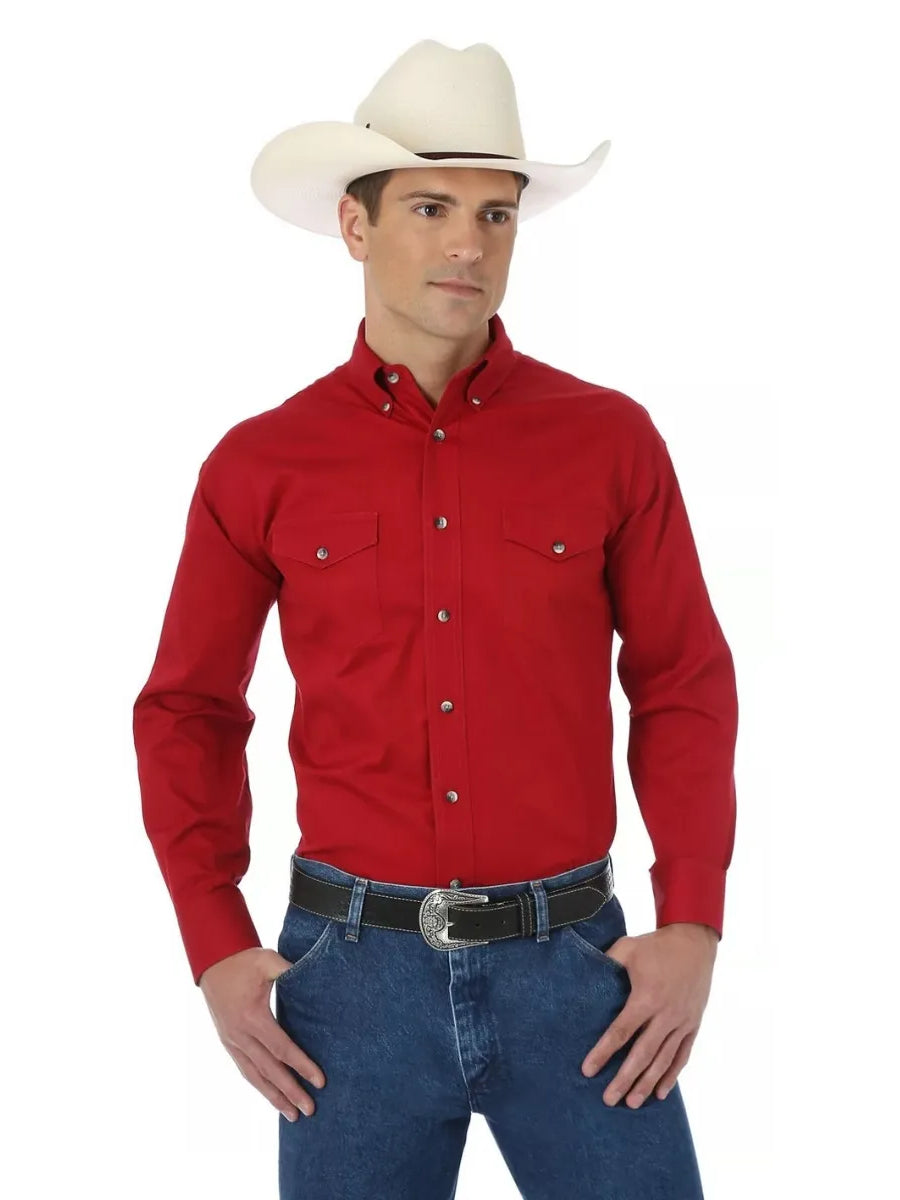 Paint Desert® Long Sleeve Button Down Lightweight Solid Twill Shirt