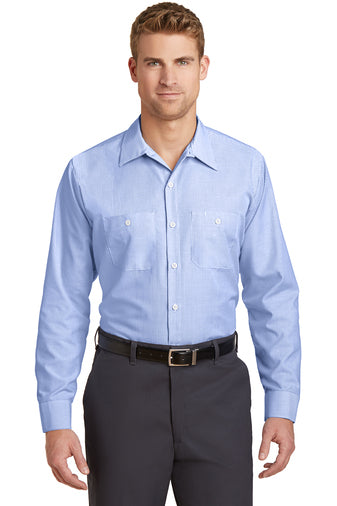 Red Kap® Long Sleeve Striped Industrial Work Shirt