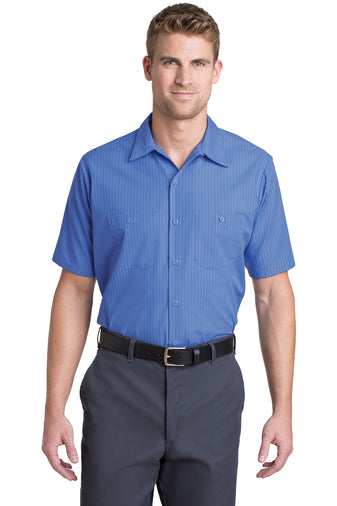 Red Kap® Short Sleeve Striped Industrial Work Shirt