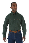 Wrangler® Riggs Workwear® Long Sleeve Button Down Solid Twill Work Shirt