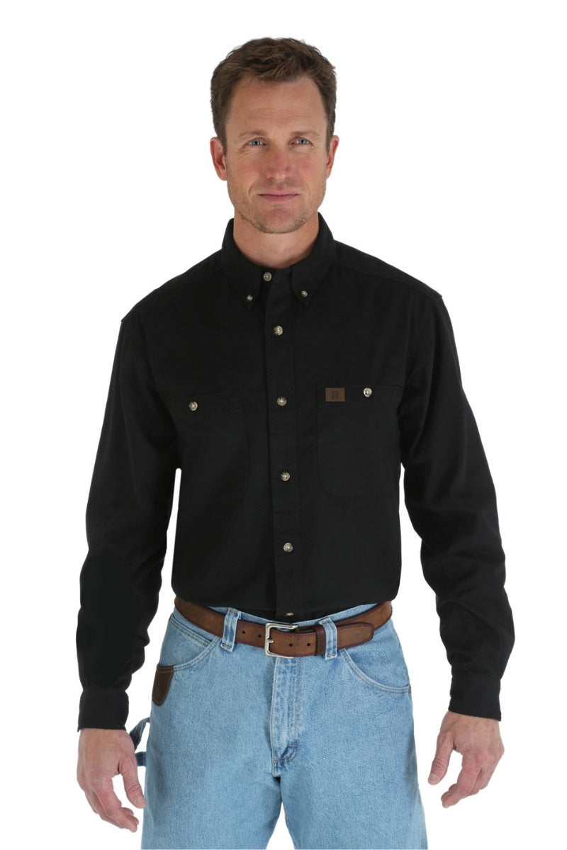 Wrangler® Riggs Workwear® Long Sleeve Button Down Solid Twill Work Shirt